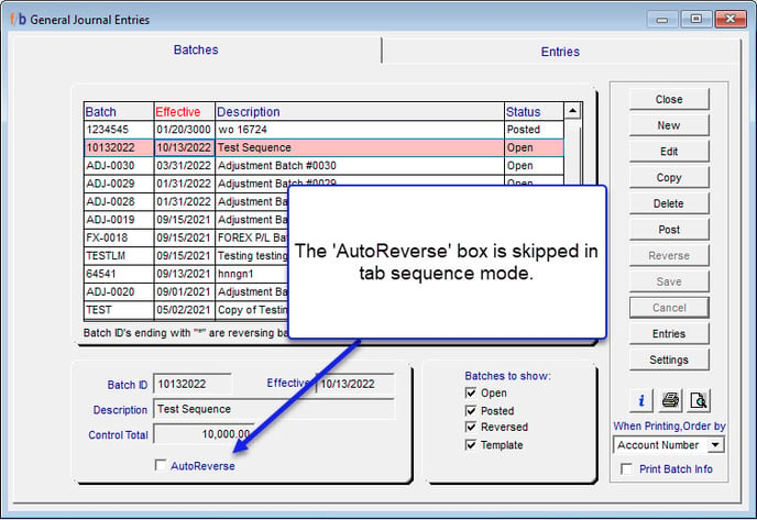 4.3.100 GL Tab sequence