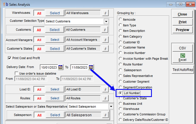 4.3.112 Sales Analysis selection