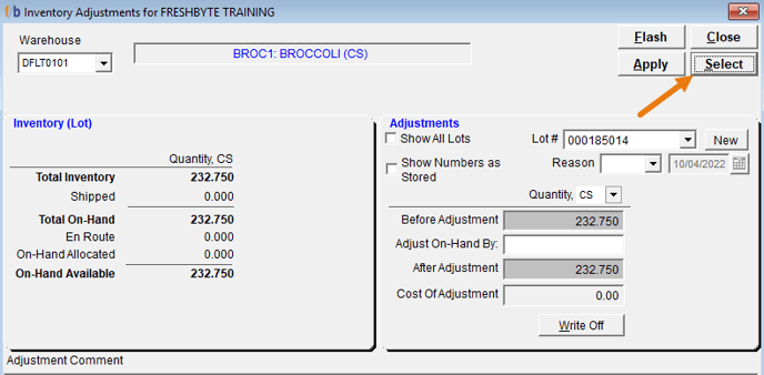 Inventory Adj 1