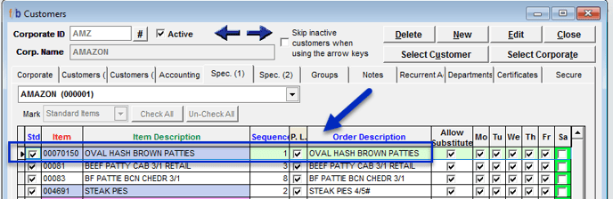 Item Descrip Update 5 cust spec b