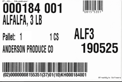 pallet label