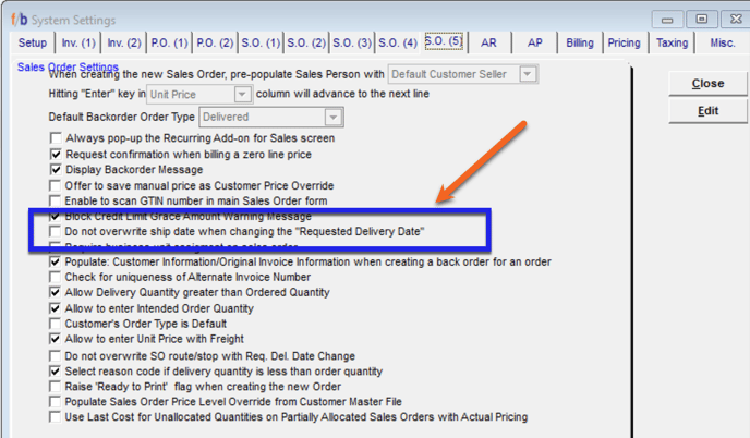 pic 3 delivery date settings